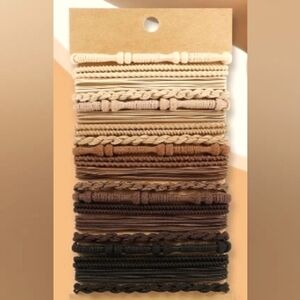 16 PCS Boho Hair Ties, Elastic Twist Bracelets Hair Ties for Women 4 Style Moran